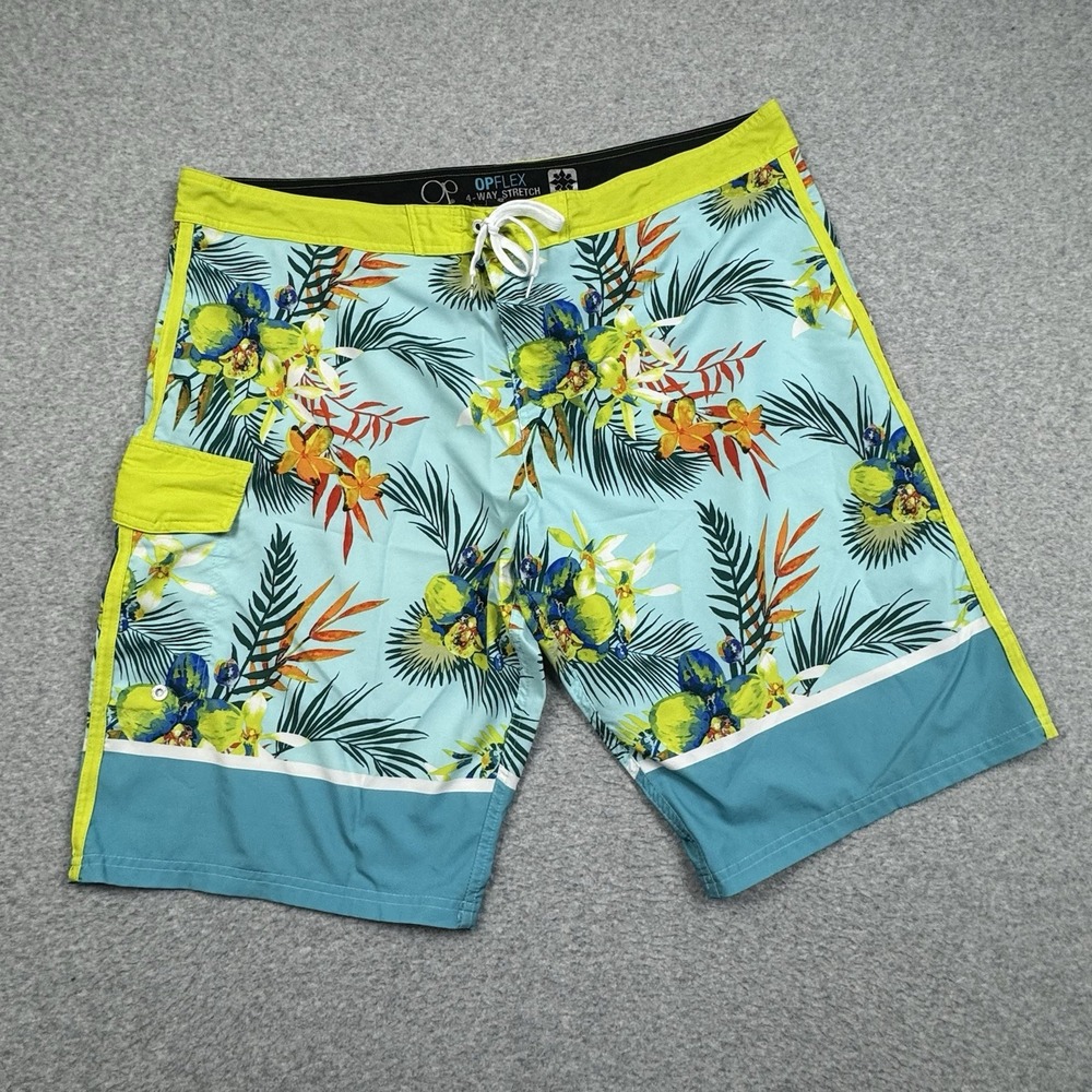 Ocean Pacific OP Flex 4 Way Stretch Board Shorts Men's 42‎ Swim Outdoor Tropical